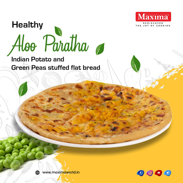 Healthy Aloo Paratha – Indian Potato And Green Peas Stuffed Flat Bread ...