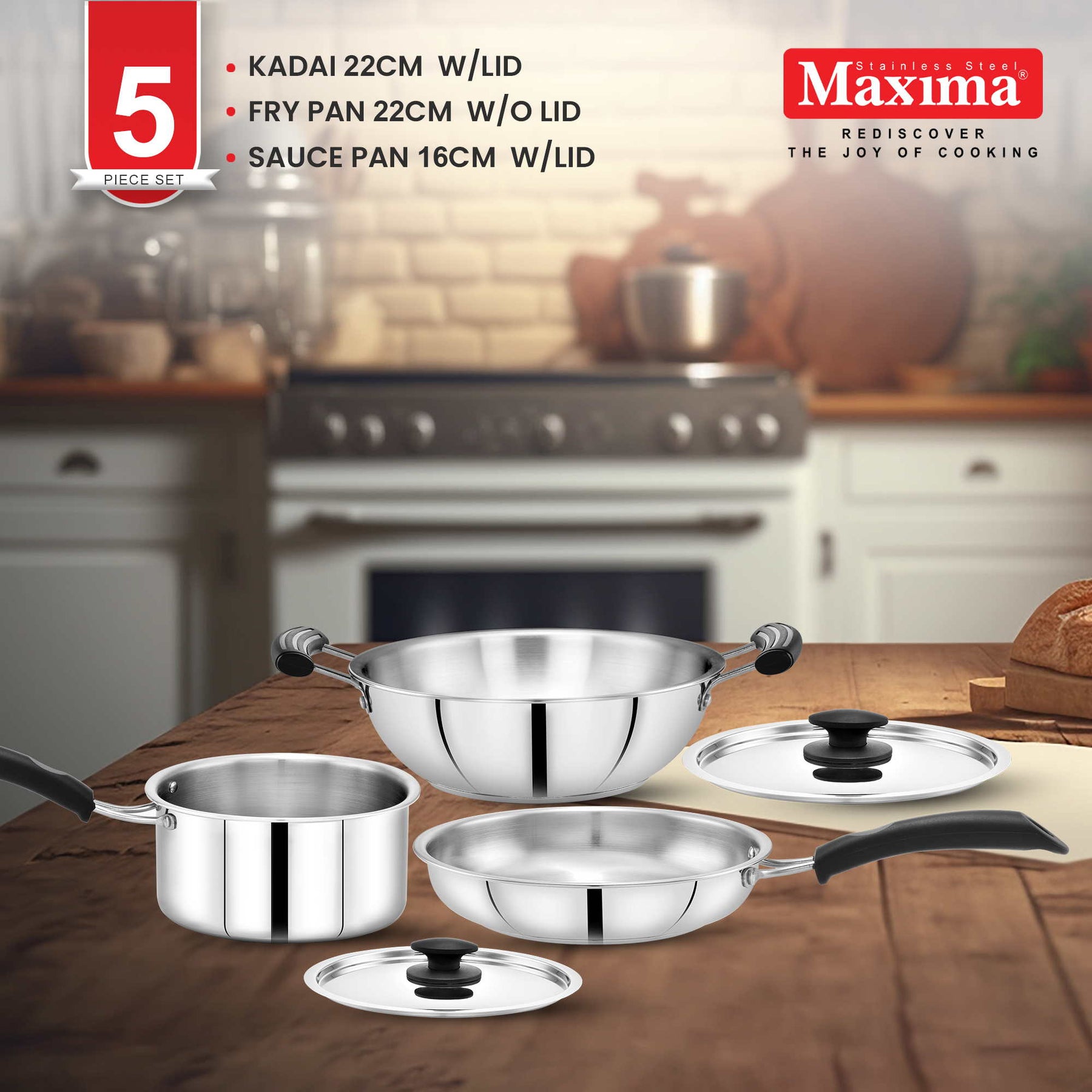 The Maxima's Tri-Ply Stainless Steel Cookware : Best Of Health & Conve –  Maxima Kitchenware