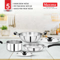 Stainless Steel Cookware Set | 5 Pcs Cookware Set | Maxima Kitchenware