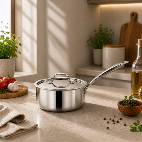 Maxima Triply Stainless Steel Saute Pan With Lid (Induction Friendly)