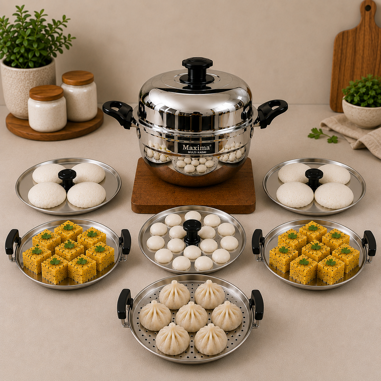 Maxima Induction-Friendly Triply Multi Kadai (20cm)