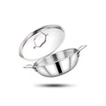 Maxima Triply Stainless Steel Kadai with Lid (Induction Friendly)
