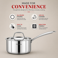 Maxima Induction-Friendly Triply Sauce Pan with Lid