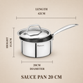 Maxima Induction-Friendly Triply Sauce Pan with Lid