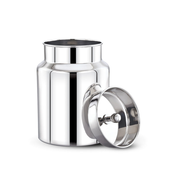 SS Barni Without Handle Storage Can/Ghee Can with Lid