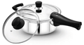 Maxima Triply Stainless Steel Pressure Pan with Glass Lid (Induction Friendly)