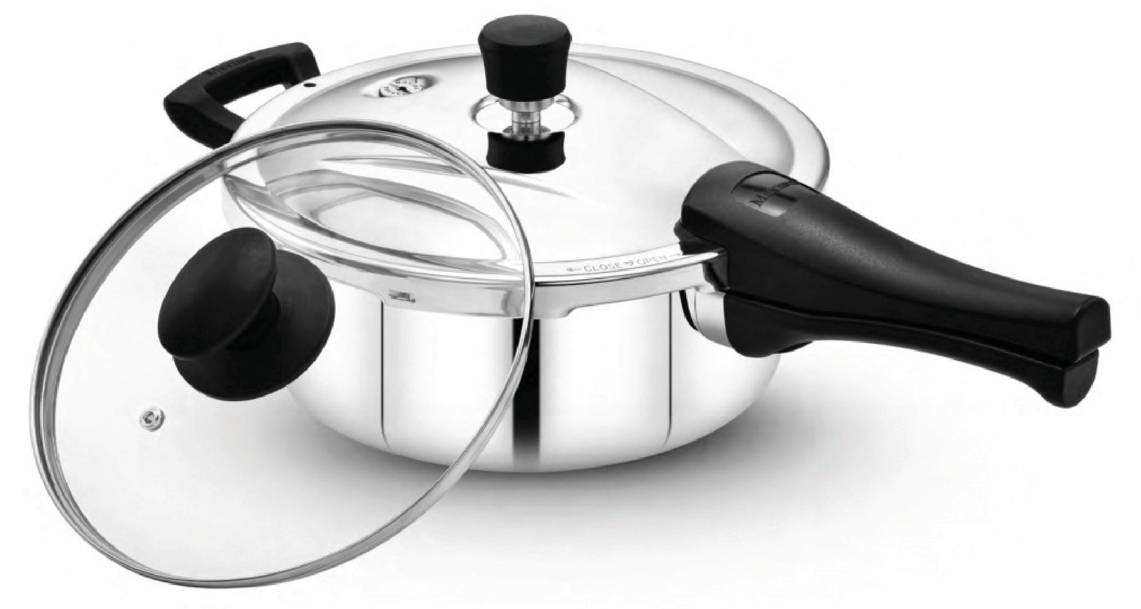 Maxima Triply Stainless Steel Pressure Pan with Glass Lid (Induction Friendly)