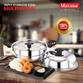 Stainless Steel Multi Kadai | Triply Multi Kadai | Maxima Kitchenware