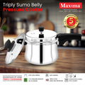 Triply SS Sumo Belly Pressure Cooker (Induction Friendly)