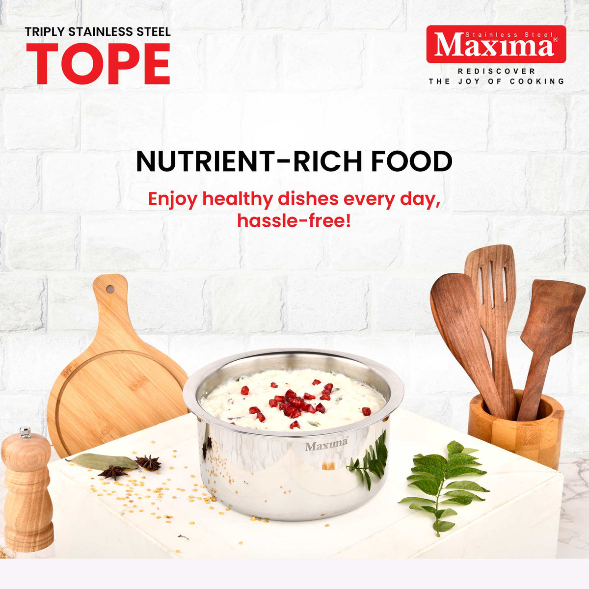 Maxima Induction-Friendly Triply Tope – Maxima Kitchenware