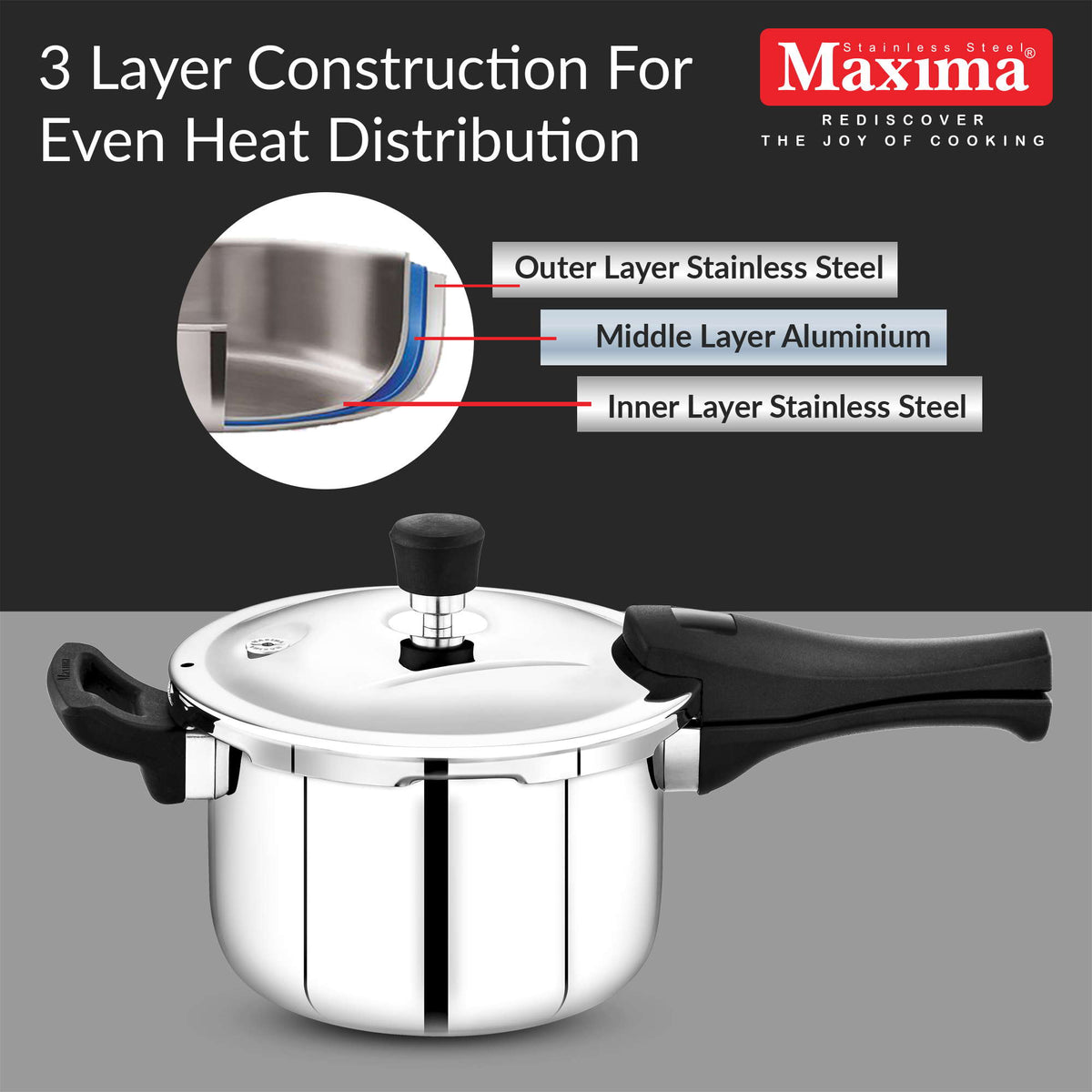 Sumo Prime Pressure Cooker | Pressure Cooker | Maxima Kitchenware