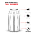 Maxima SS Tulip Canister/ Container with See-Through Steel Lid
