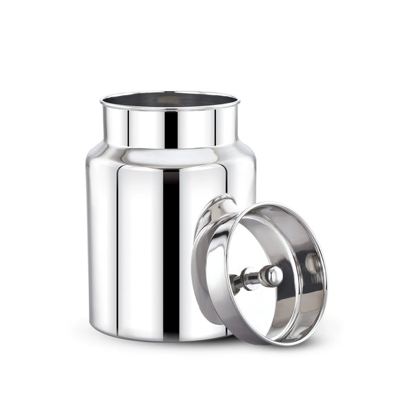 SS Barni Without Handle Storage Can/Ghee Can with Lid
