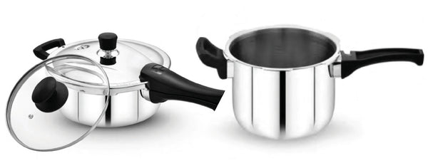 Maxima Triply Stainless Steel Sumo Prime Pressure Cooker Combo (Induction Friendly)