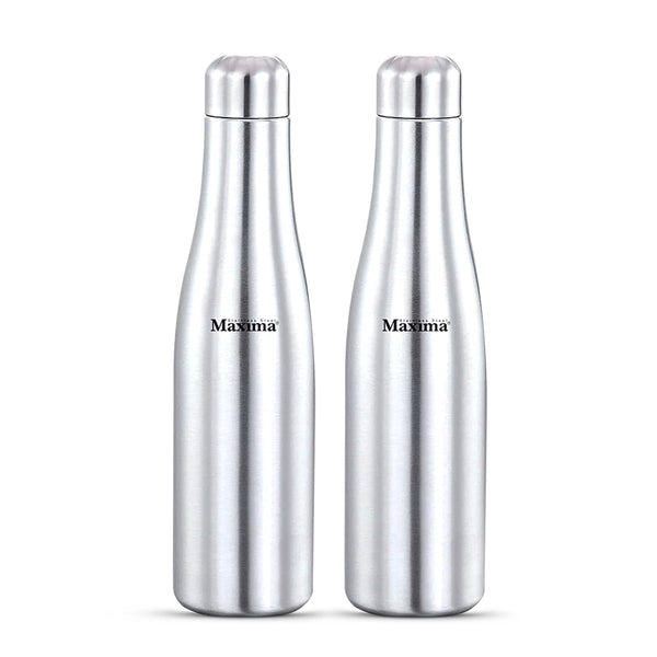 Maxima Stylo Stainless Steel Water Bottle Matt Finish - 1000Ml Pack Of 2