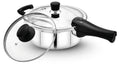 Maxima Triply Stainless Steel Pressure Pan with Glass Lid (Induction Friendly)