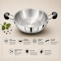Maxima Triply Stainless Steel 5 Pcs Set (Kadai 22cm, Fry pan 22cm, Saucepan 16cm)