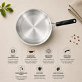 Maxima Triply Stainless Steel 5 Pcs Set (Kadai 22cm, Fry pan 22cm, Saucepan 16cm)
