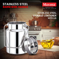 Maxima SS Barni Flat Handle/Ghee Can/Oil Container/Milk Can