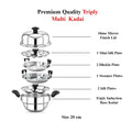 Maxima - Triply Stainless Steel Multi Kadai (Induction Friendly)