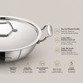 Maxima Triply Stainless Steel Kadai with Lid (Induction Friendly)